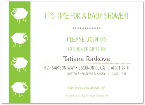 Little Lamb Baby Shower Invitation - Baby Shower (570x760), Png Download