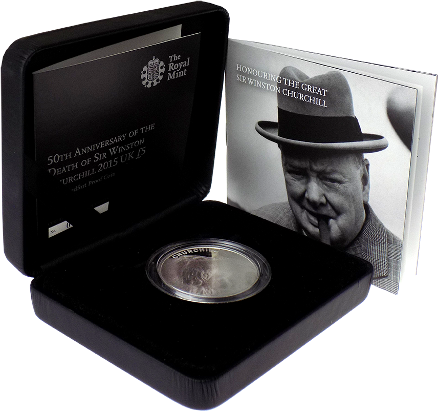 Pre Owned 2015 Uk Death Of Winston Churchill £5 Piedfort - Winston Churchill Cigar (900x900), Png Download