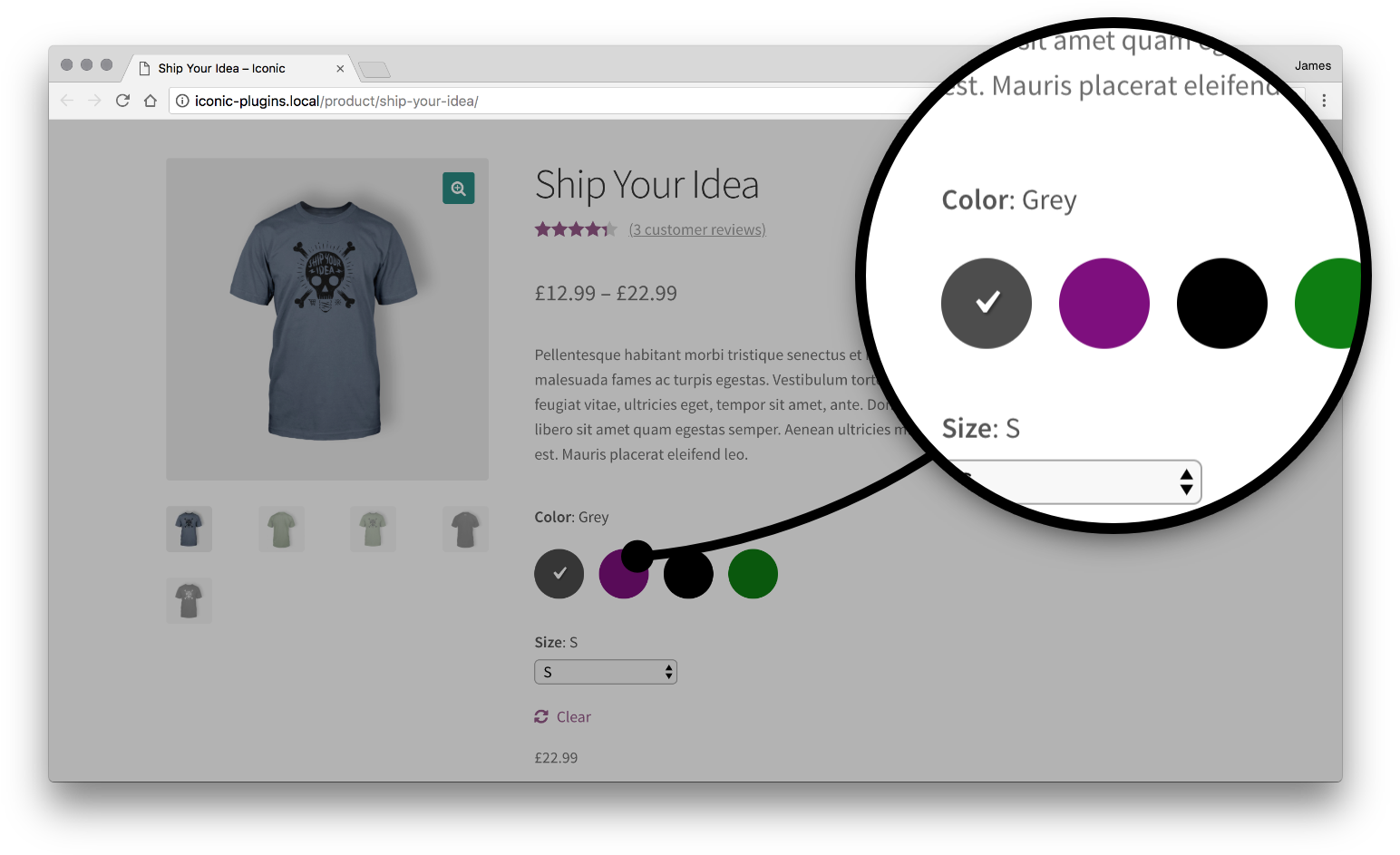 Turn Your Woocommerce Product Options Into Clickable - Woocommerce Colour Swatches (1580x986), Png Download