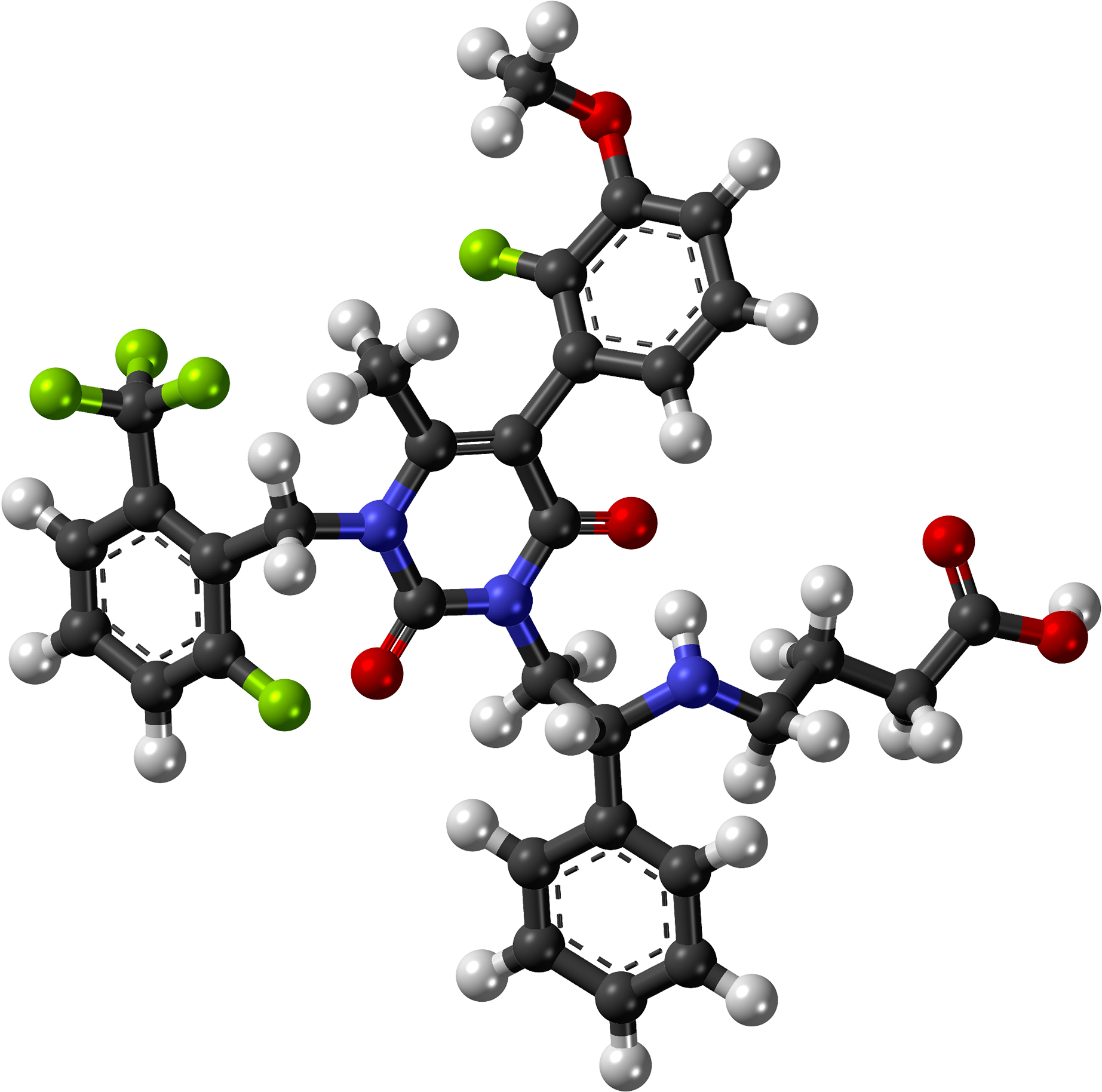 Elagolix Molecule Ball - Inorganic Chemistry: Techniques And Mechanisms [book] (2000x1980), Png Download