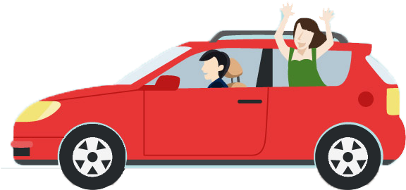 Dangers Of Teen Driving - Car With Passenger Cartoon (575x282), Png Download