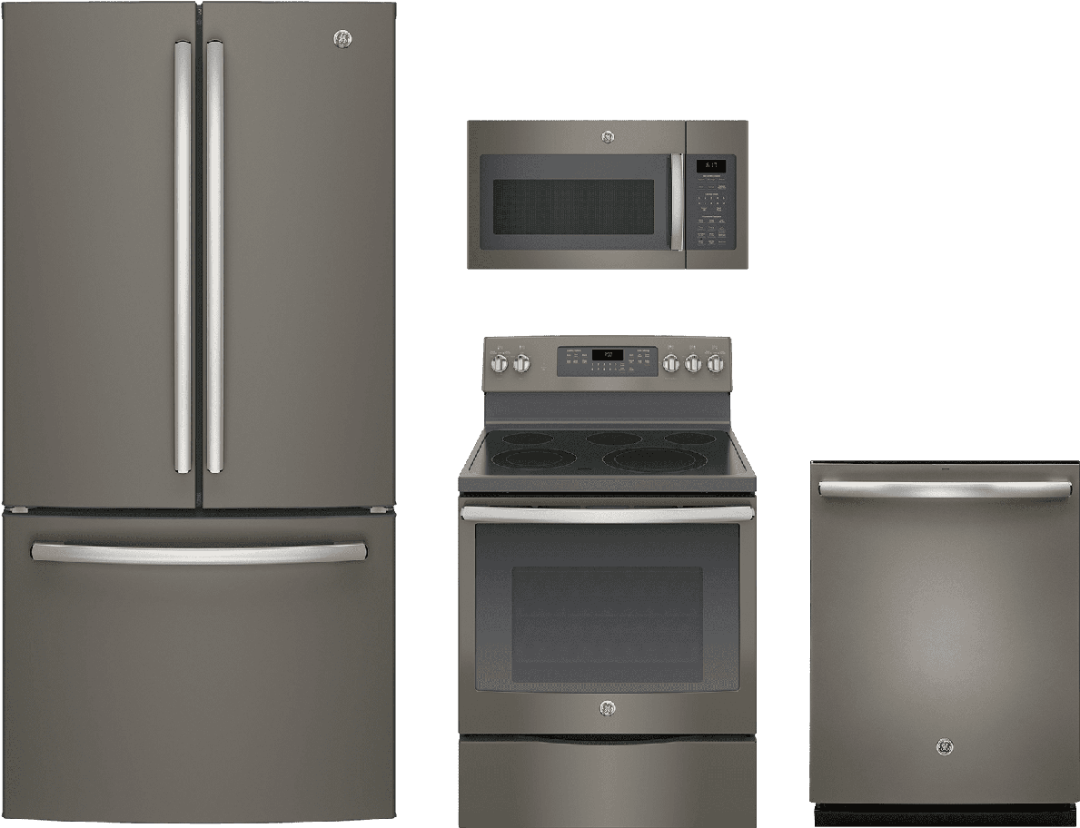 Ge® 4 Piece Kitchen Package Slate Gekitjb750ejes - Ge Jb750fjds Electric Convection Range - Freestanding (1280x1280), Png Download
