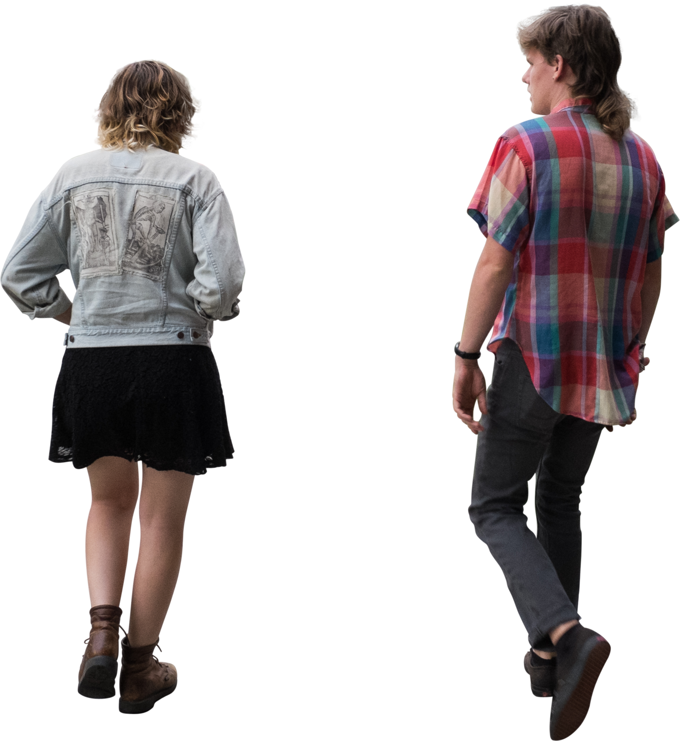 Hipsterswalkingback - Person Back Walking Png (1375x1500), Png Download