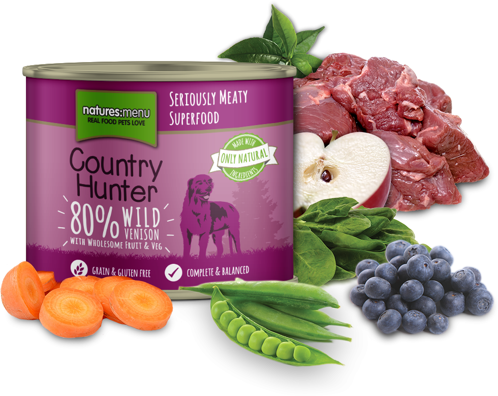 Country Hunter Dog Food Can Wild Venison - Country Hunter Cans 6*600g - Venison And Blueberry (1000x1000), Png Download
