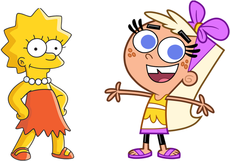 Lisa Simpson And Chloe Carmichael By Arthony70100 - Simpsons Fairly Odd Parents (1191x670), Png Download
