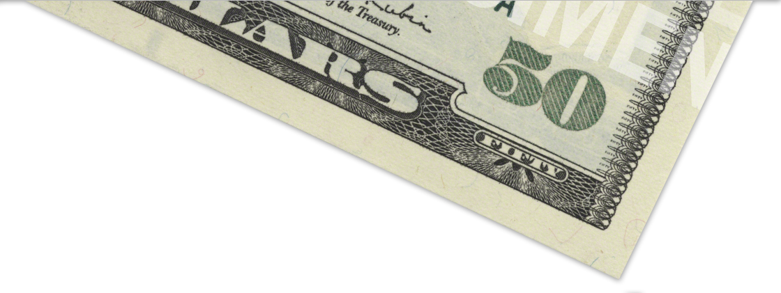1997 $50 Ink - 50 Us Dollar (1120x421), Png Download