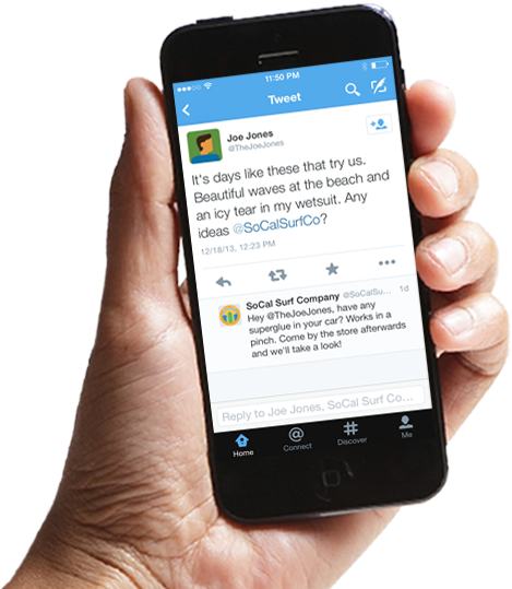 A Few Days Later, Joe Tweets @socalsurfco For Advice - Iphone (469x539), Png Download