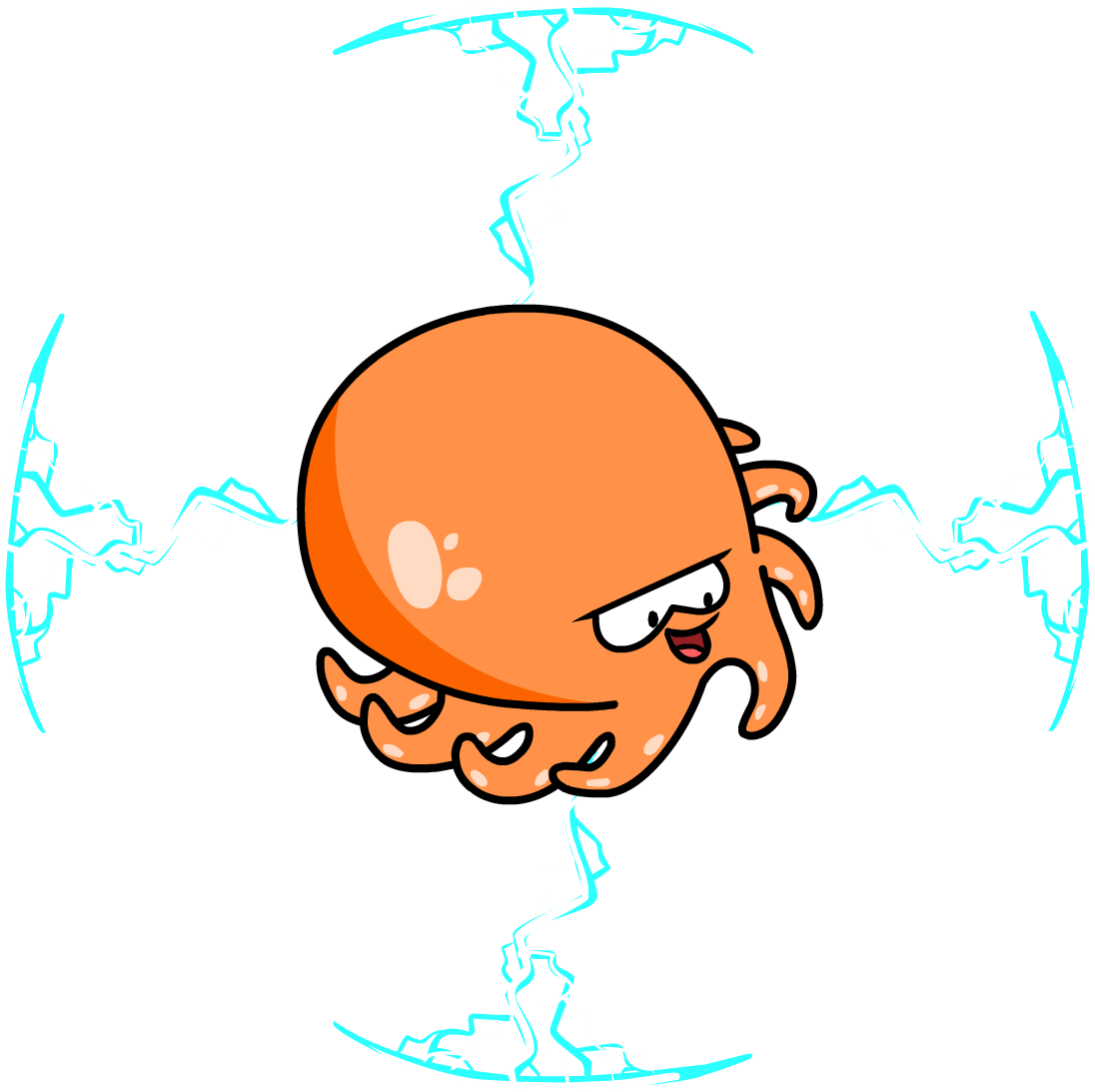 Puffle Rescue Shocktopus Barrier - Club Penguin Shocktopus (1096x1093), Png Download