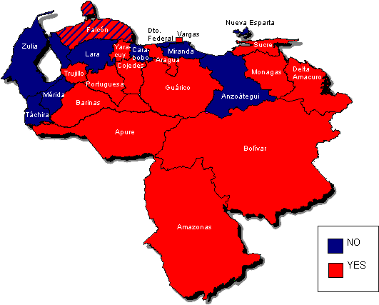 Venezuela 2007 Referendum Results By State - Results Referendum (560x430), Png Download