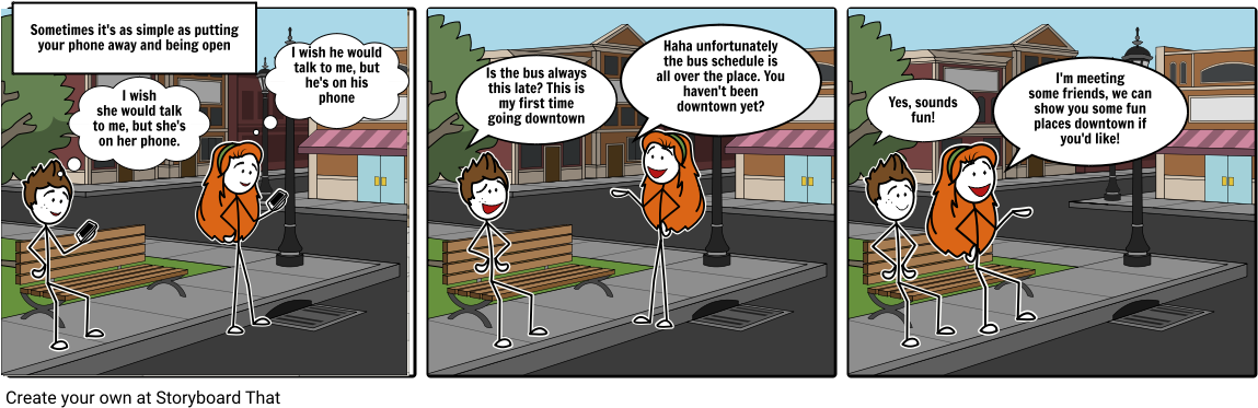 Phones Can Be A Barrier - Cartoon (1164x385), Png Download