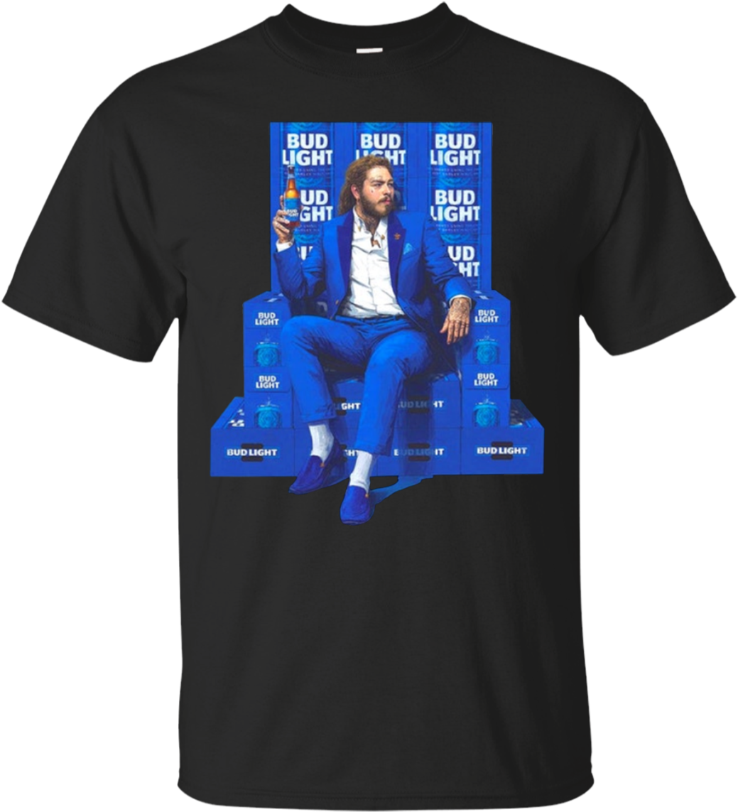 Alf Post Malone Bud Light T Shirt Hoodie Sweater - Post Malone Bud Light Break Shirt (1155x1155), Png Download