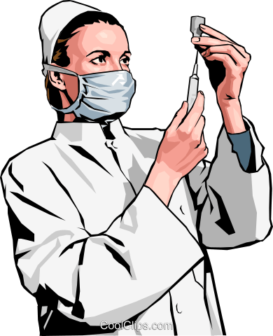 Vet Preparing Injection - Nurse With Syringe Clip Art (390x480), Png Download