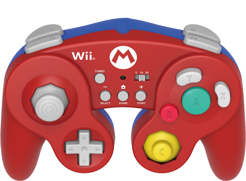 Hori Mario Control - Hori Battle Pad For Wii U (mario Version) With Turbo (1700x723), Png Download