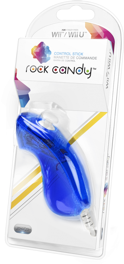Pdp Rock Candy Nunchuck Controller For Wii - Blue (723x1024), Png Download