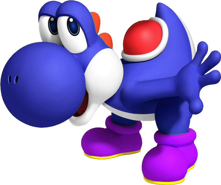 Blue Yoshi - Mario Bros Blue Yoshi (953x816), Png Download
