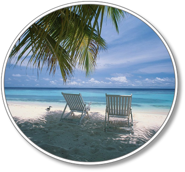 Chair On Beach Circle - Beach (382x355), Png Download
