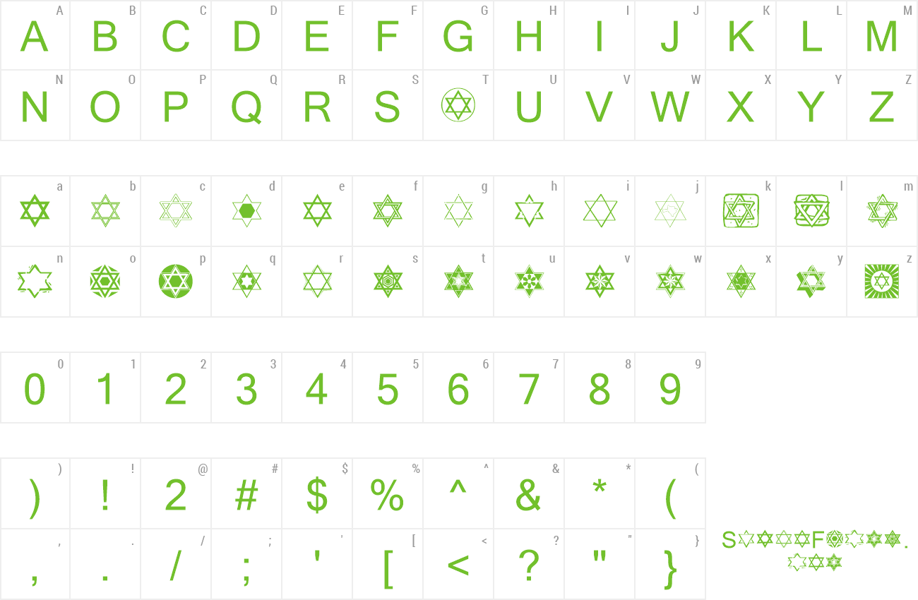 Font Sl Star Of David Preview - Glyphicons Halflings Regular (1300x850), Png Download
