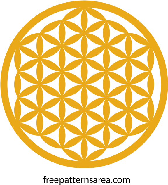 Sacred Geometry Flower Of Life Free Pattern - Health Through New Thought And Fasting [book] (700x700), Png Download