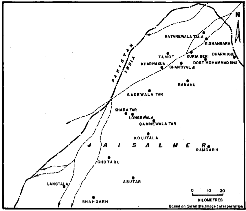 Palaeochannels Of The Saraswati River In Western Part - Jaisalmer District (850x727), Png Download