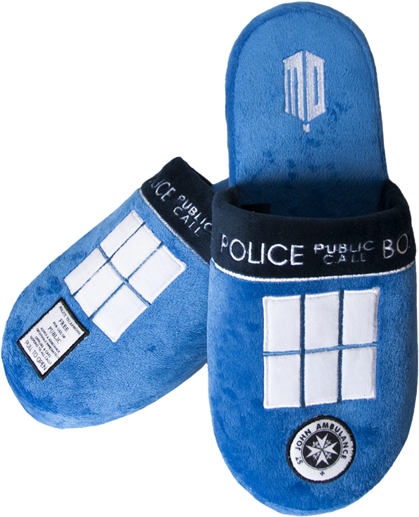 Doctor Who - Doctor Who Tardis Slippers (671x825), Png Download