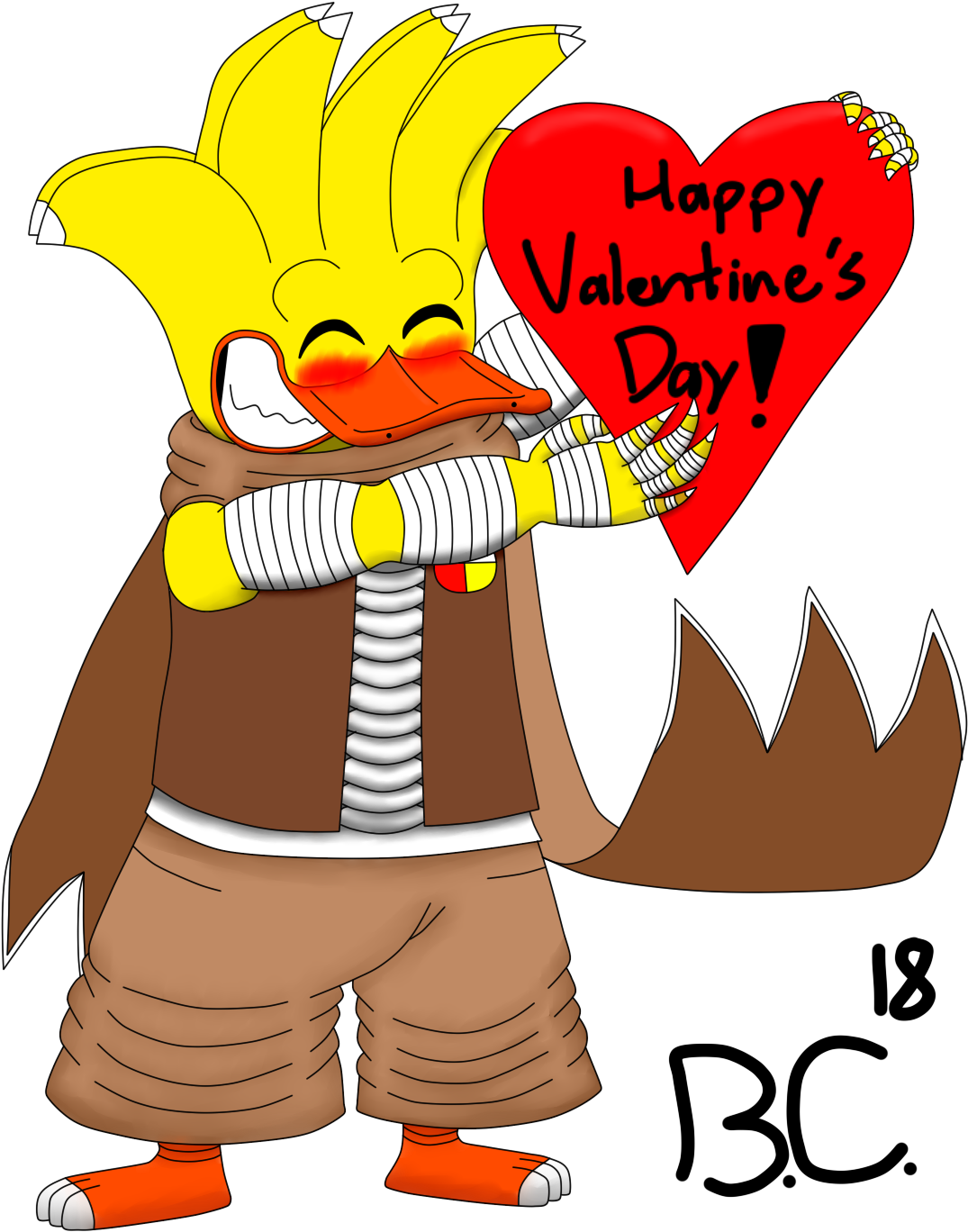 Happy Valentine's Day - Cartoon (1200x1400), Png Download