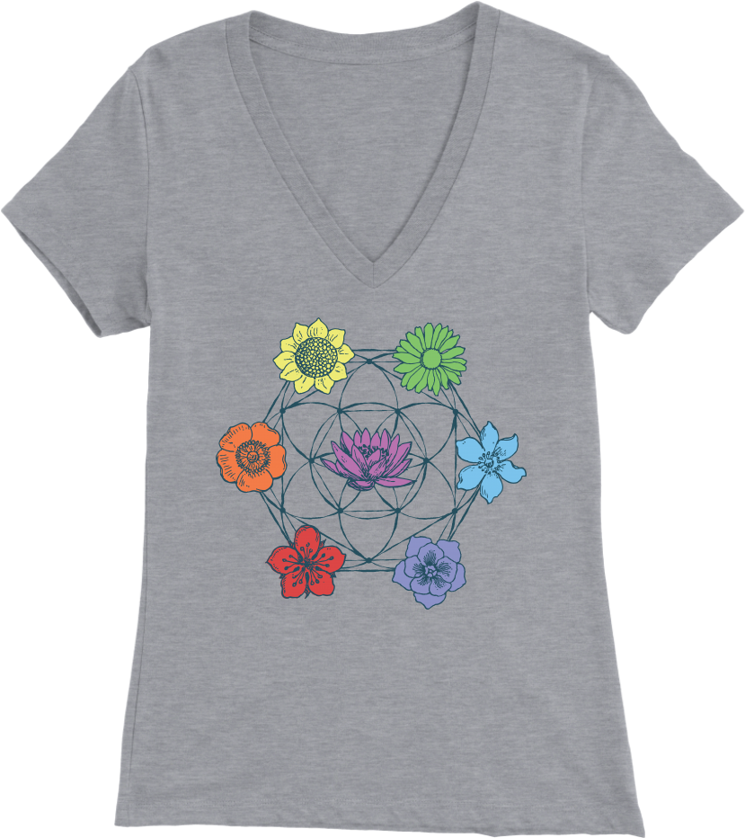 7 Chakra Flower Of Life - T-shirt (1024x1024), Png Download