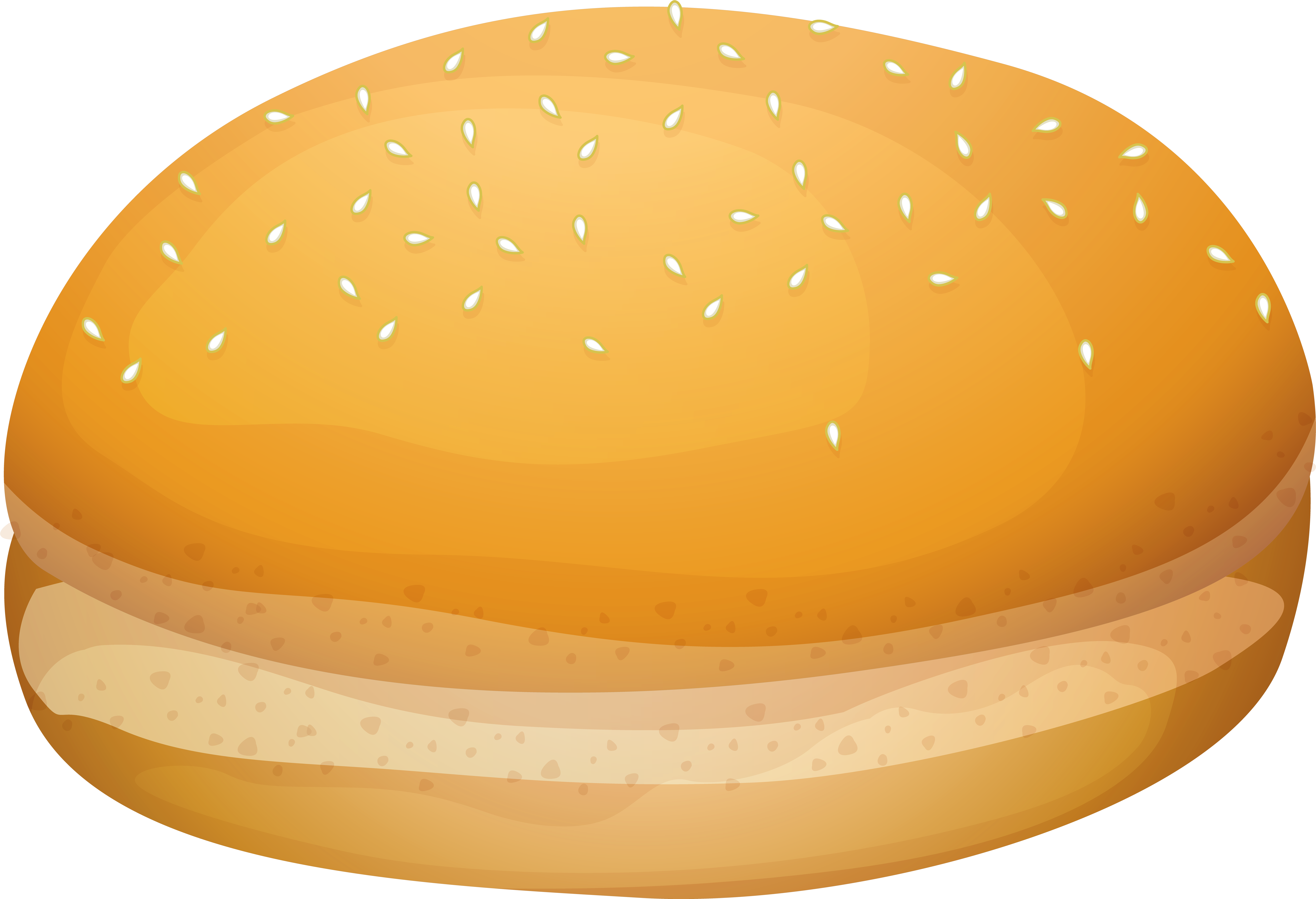 Hamburger Clipart Bread Cheese - Bun Clipart Png (8000x5464), Png Download