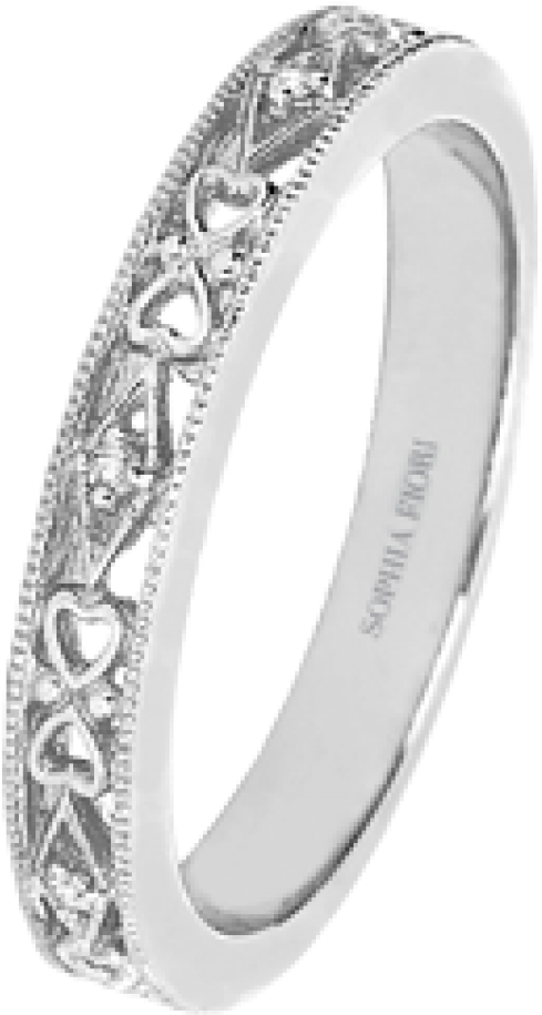 Heart Shaped Filigree Victoria Band - Engagement Ring (1000x1000), Png Download