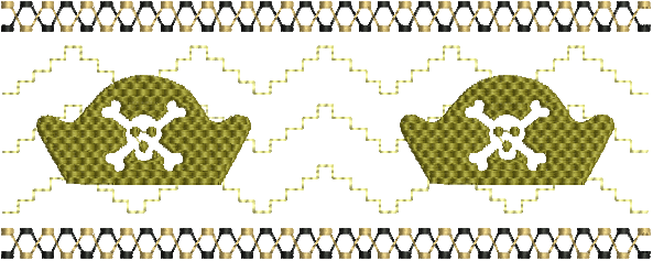 Faux Smock Pirate Hat - Cartoon (593x237), Png Download