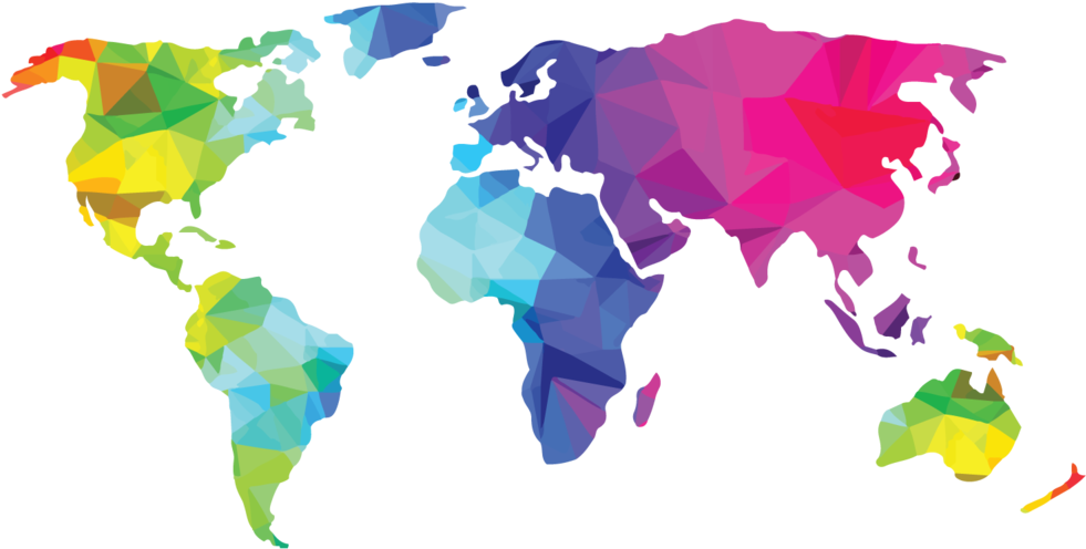 Global Affiliate World - Black World Map Silhouette (1000x500), Png Download