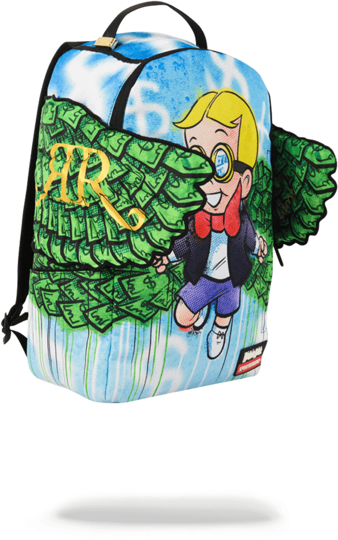 Backpack Clipart Transparent - Sprayground Backpacks Wings Money (900x1148), Png Download