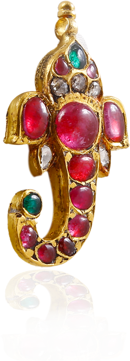 Lord Ganesha Ethnic Gemstone Pendant - Gemstone (1000x1000), Png Download