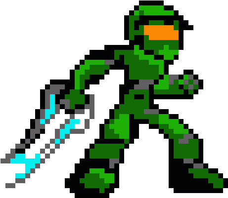 Master Chief - Halo Master Chief 8 Bit (800x500), Png Download