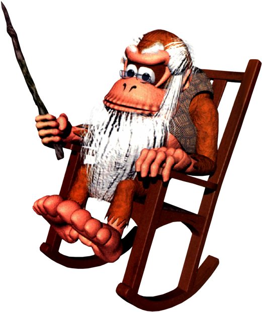 Donkey Kong's Grandad And The Kong Originale - Cranky Kong Back In My Day (550x623), Png Download