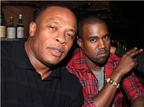 Kanye West Beats Apple - Kanye And Dr Dre (608x342), Png Download