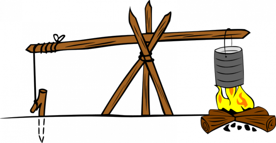 Pathfinder Camping Adventist Clipart Camping Campfire - Cocinar En Un Campamento (899x468), Png Download