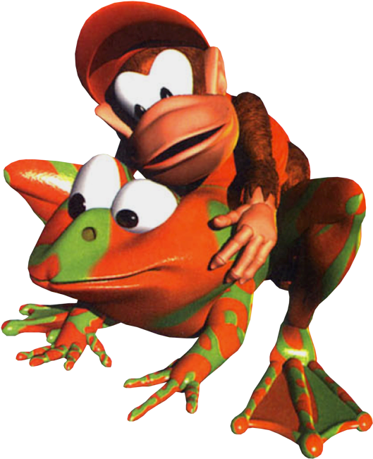 Diddy Kong - Winky Frog Donkey Kong (555x651), Png Download