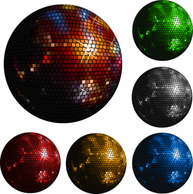 Mega Shiny Disco Balls - Disco Ball Vector (398x400), Png Download