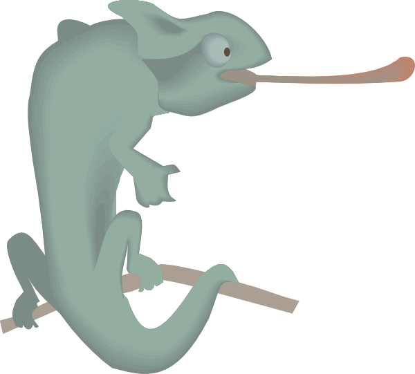 Small - Chameleon With Tongue Out Png (600x541), Png Download