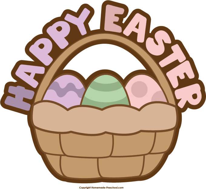 Free Easter Basket Clipart Image Free Library - Happy Easter Basket Clipart (680x623), Png Download