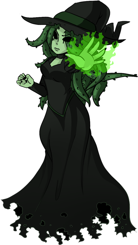 Creepy Witch Png Download Image - Cartoon Witch Casting A Spell (600x862), Png Download