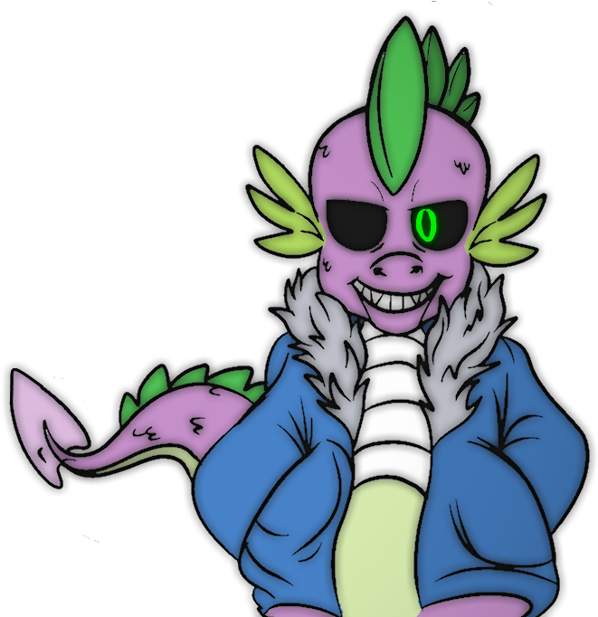 Mr Square, Artist Needed, Clothes, Crossover, Dragon, - My Little Pony Undertale Splike (719x681), Png Download
