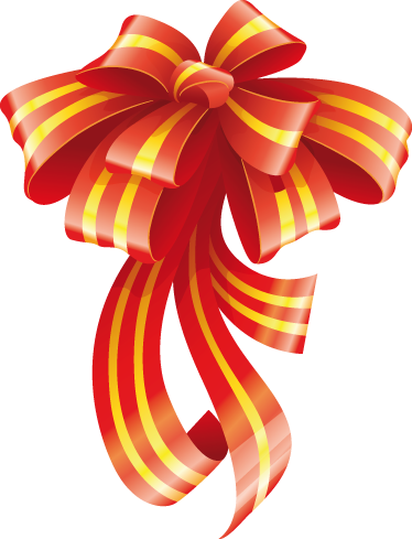 Christmas Ribbon Stickers - Christmas Ribbon (374x489), Png Download