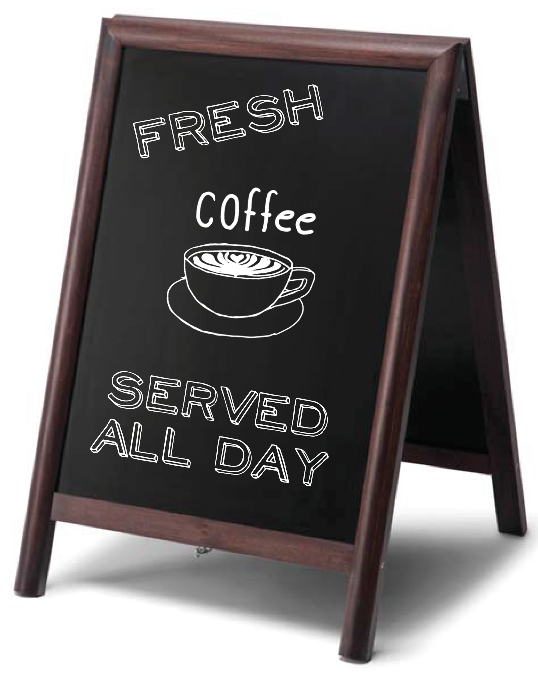 Hardwood Round Profile A-frame Chalk Board (1600x1600), Png Download