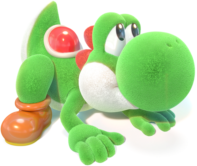 File - Yoshicraftedworld - Yoshi2 - Yoshi's Crafted World (642x599), Png Download
