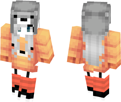 ~white Hair Girl~ - Minecraft (584x497), Png Download