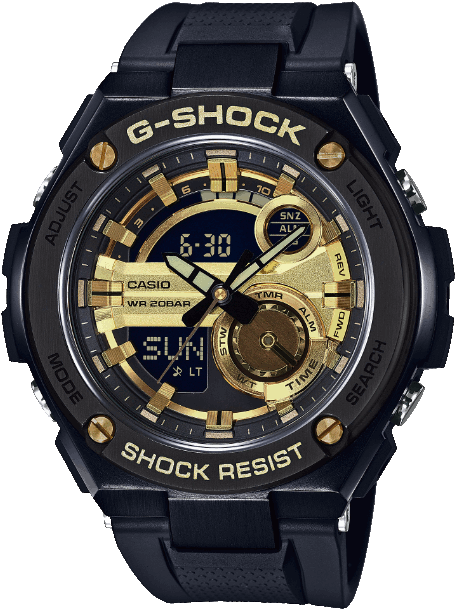 Scene1 - Metal G Shock Black And Gold (700x700), Png Download