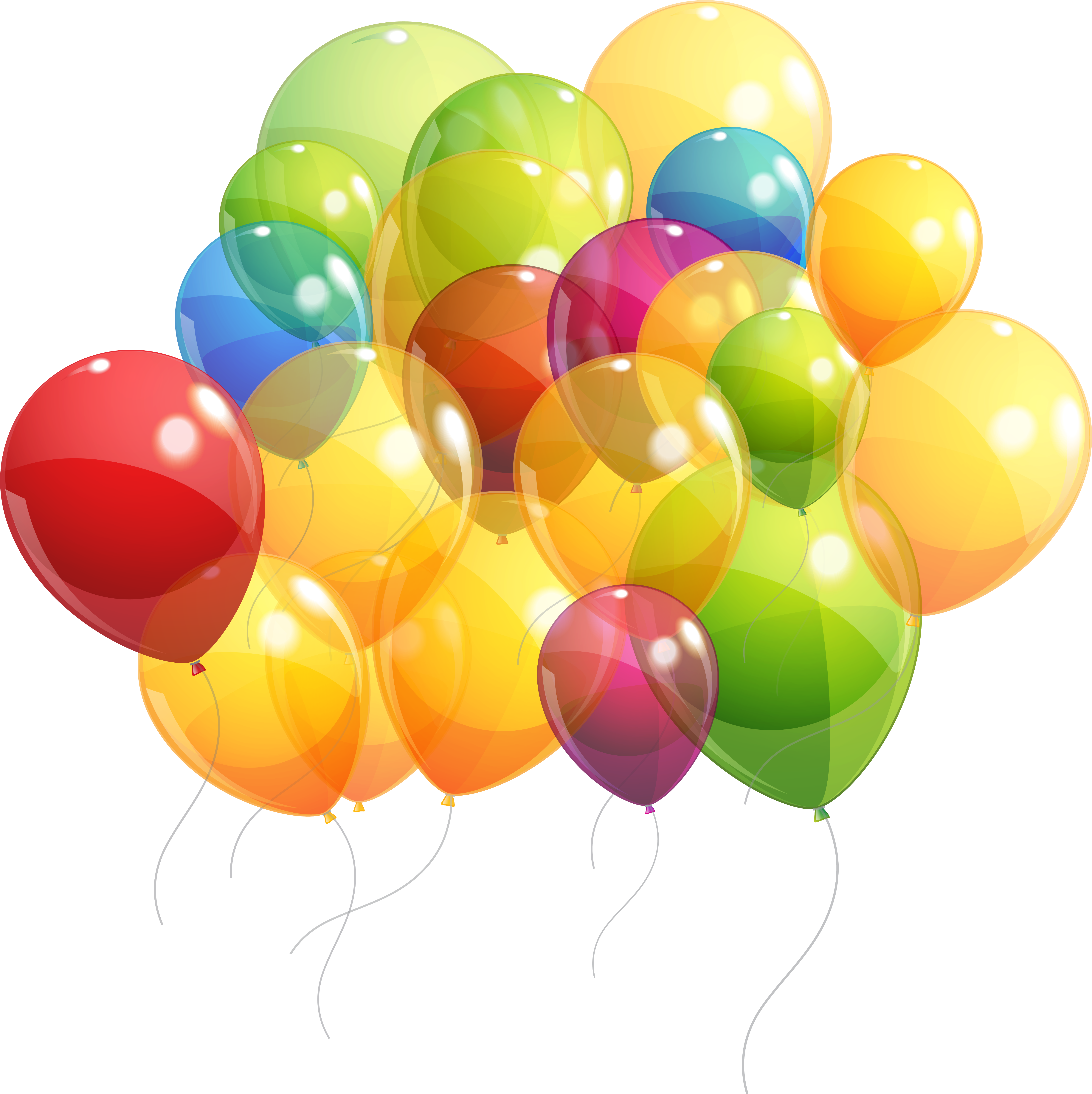 Colorful Balloons Bunch Png Clipart Image Gallery (5985x5995), Png Download