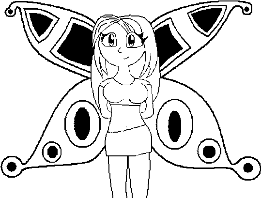 Anime Fairy Coloring Page - Drawing (600x470), Png Download