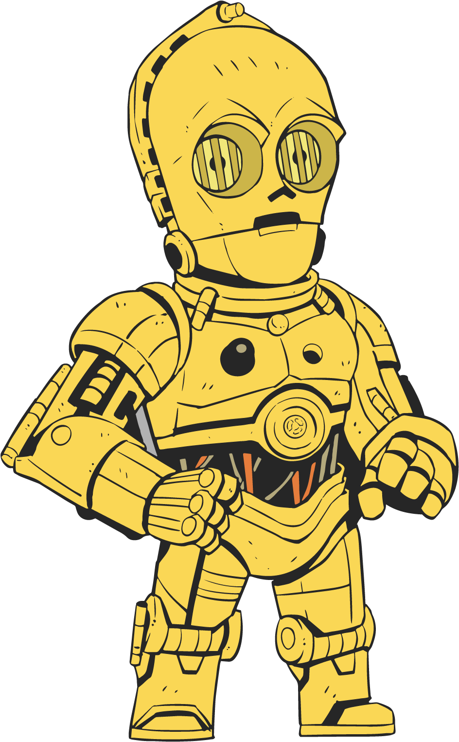 The 2017 Star Wars Celebration Orlando Pin Collection - Star Wars Cartoon C3po (1564x1564), Png Download